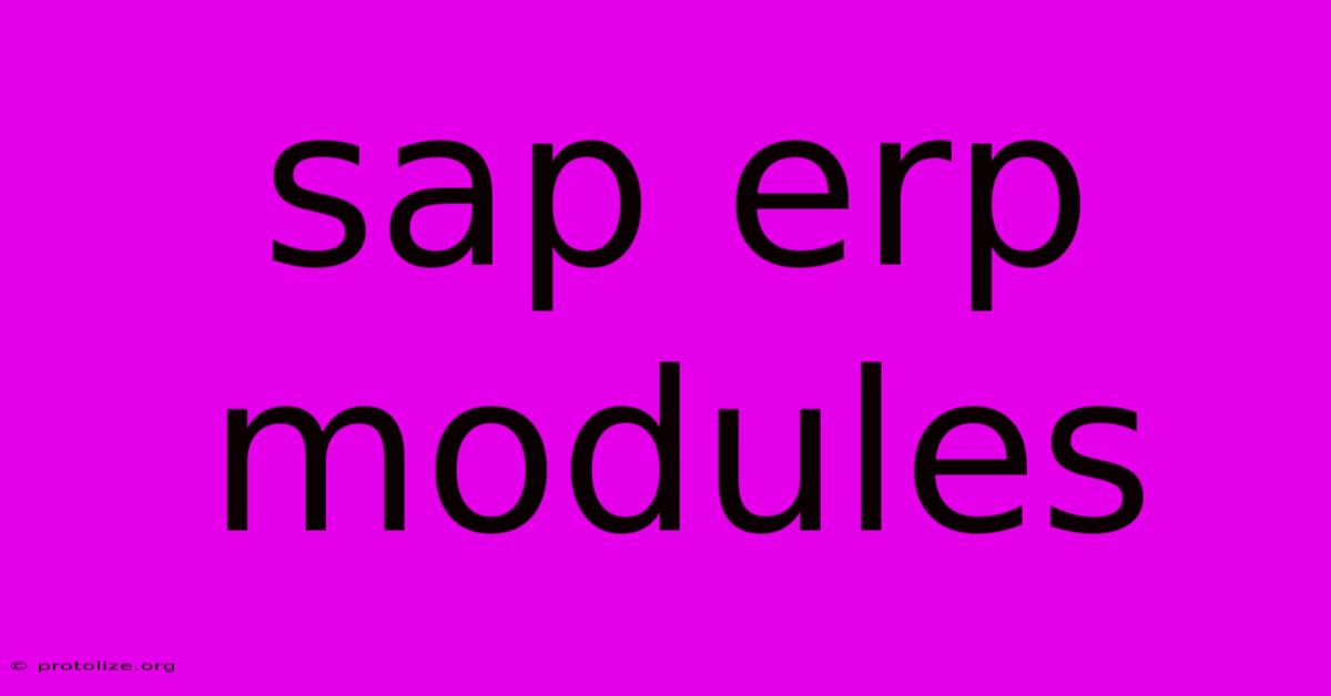 Sap Erp Modules