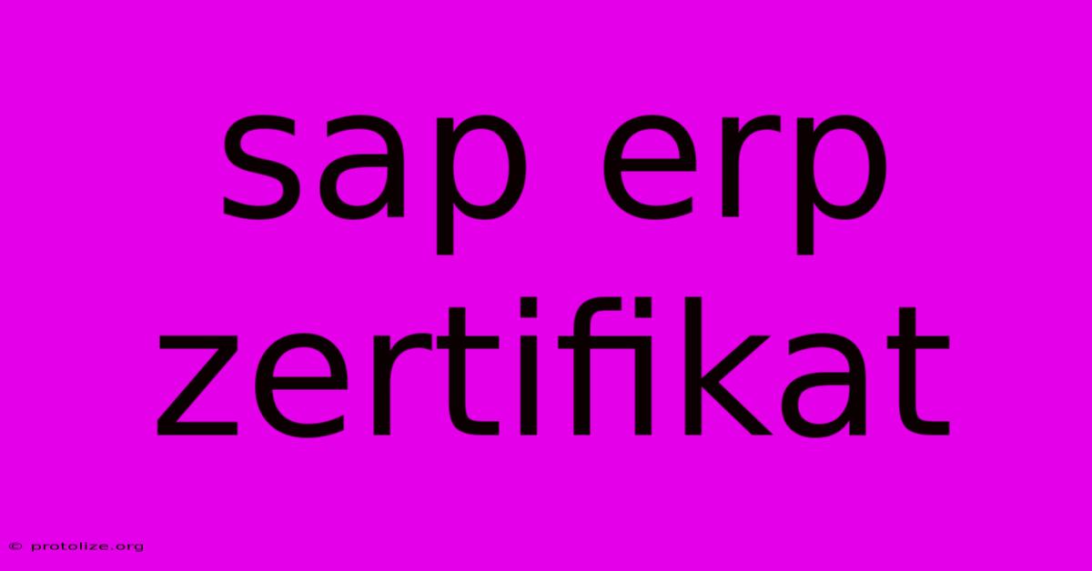 Sap Erp Zertifikat Sap Erp Zertifikat