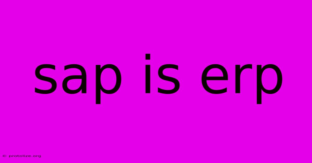 Sap Is Erp