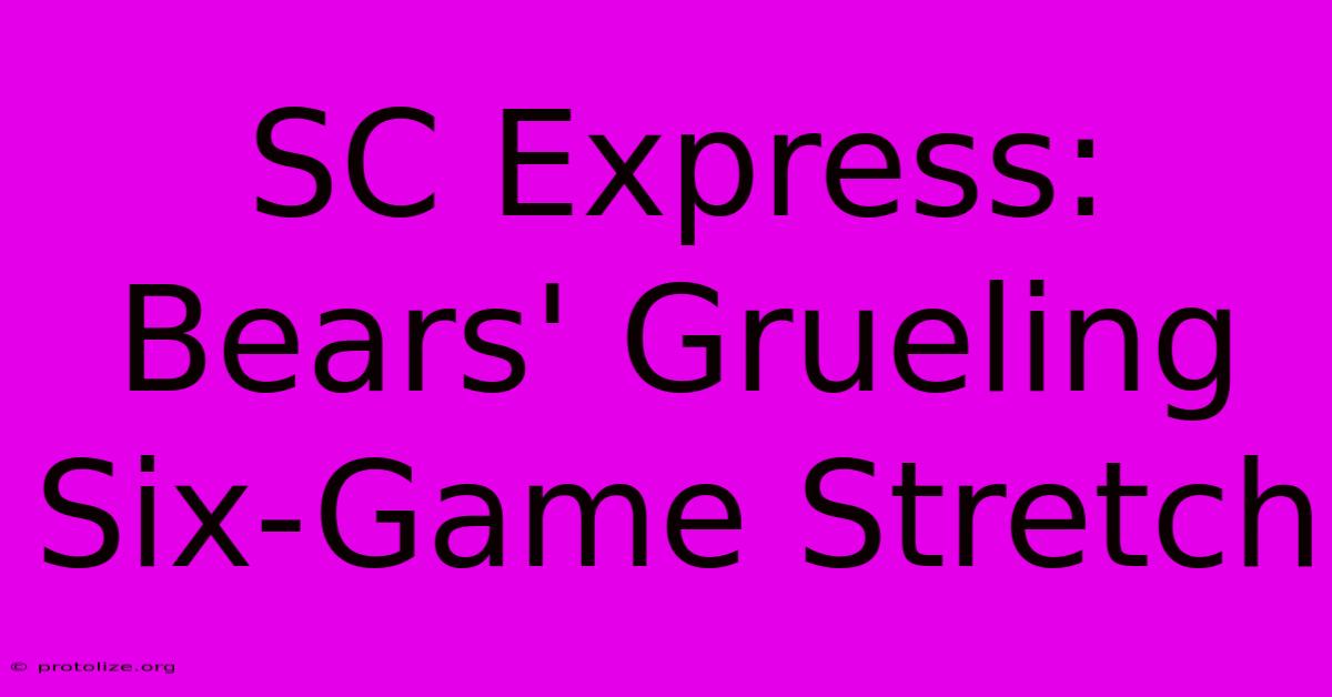 SC Express: Bears' Grueling Six-Game Stretch SC Express: Bears' Grueling Six-Game Stretch