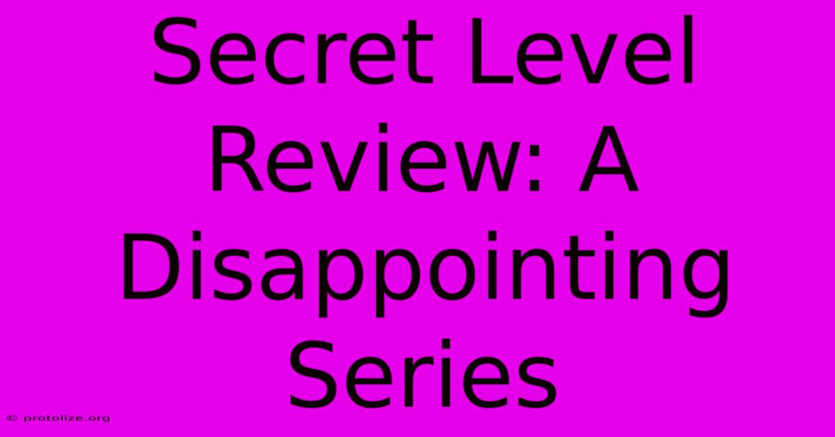 Secret Level Review: A Disappointing Series Secret Level Review: A Disappointing Series