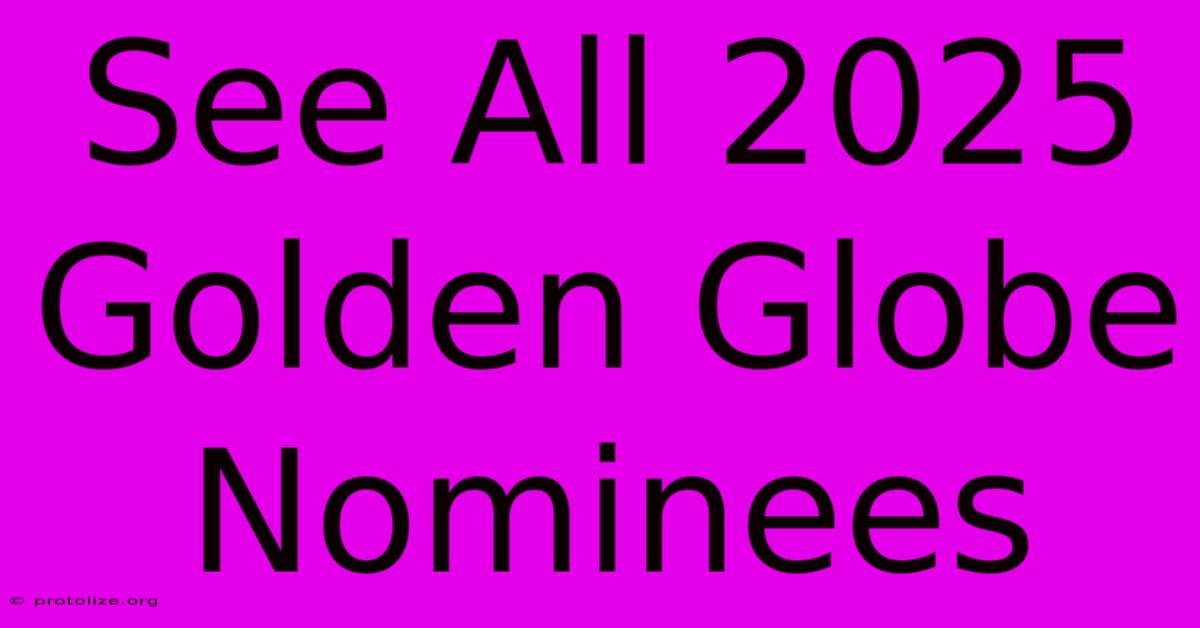 See All 2025 Golden Globe Nominees