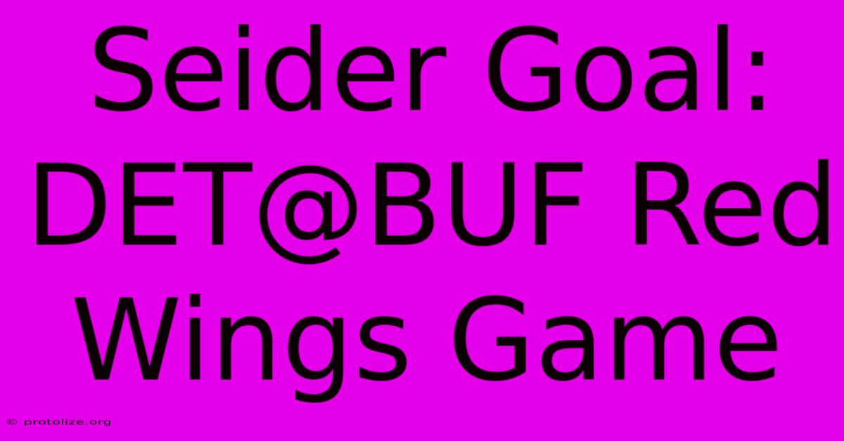 Seider Goal: DET@BUF Red Wings Game