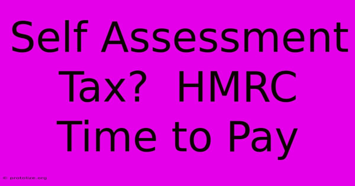 Self Assessment Tax? HMRC Time To Pay Self Assessment Tax? HMRC Time To Pay
