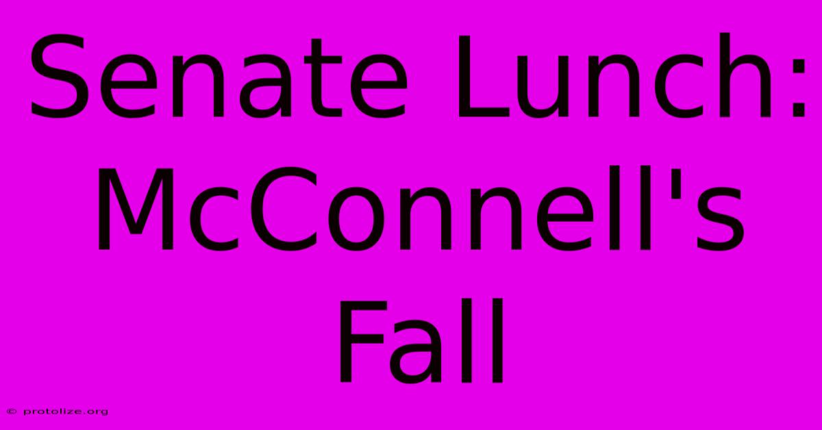 Senate Lunch: McConnell's Fall Senate Lunch: McConnell's Fall