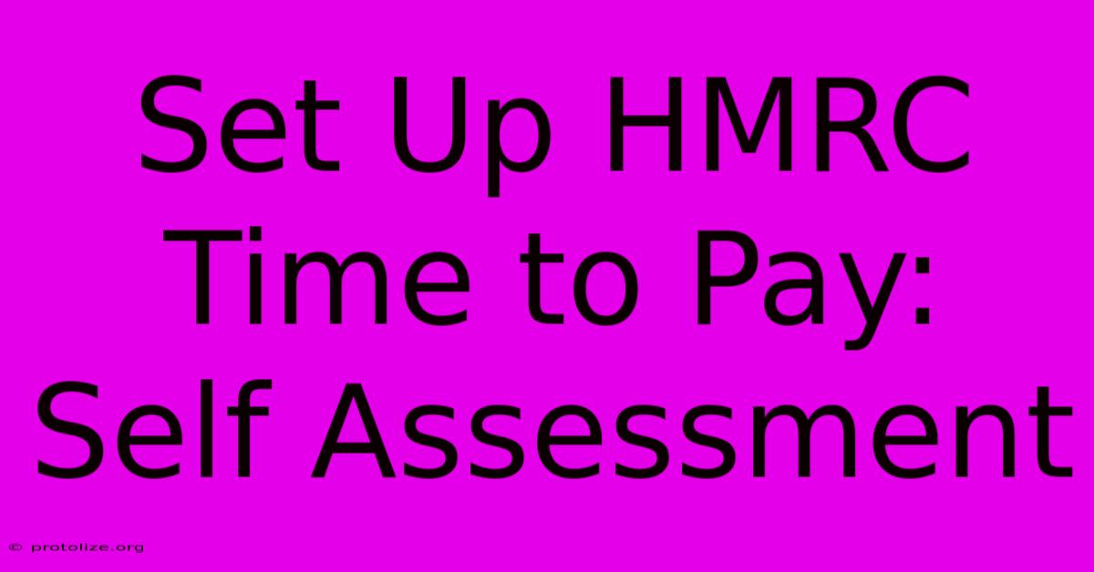 Set Up HMRC Time To Pay: Self Assessment Set Up HMRC Time To Pay: Self Assessment