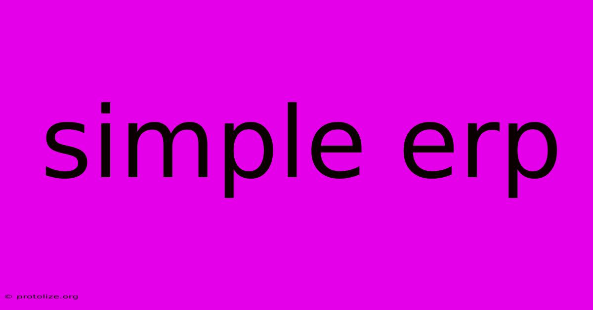 Simple Erp Simple Erp