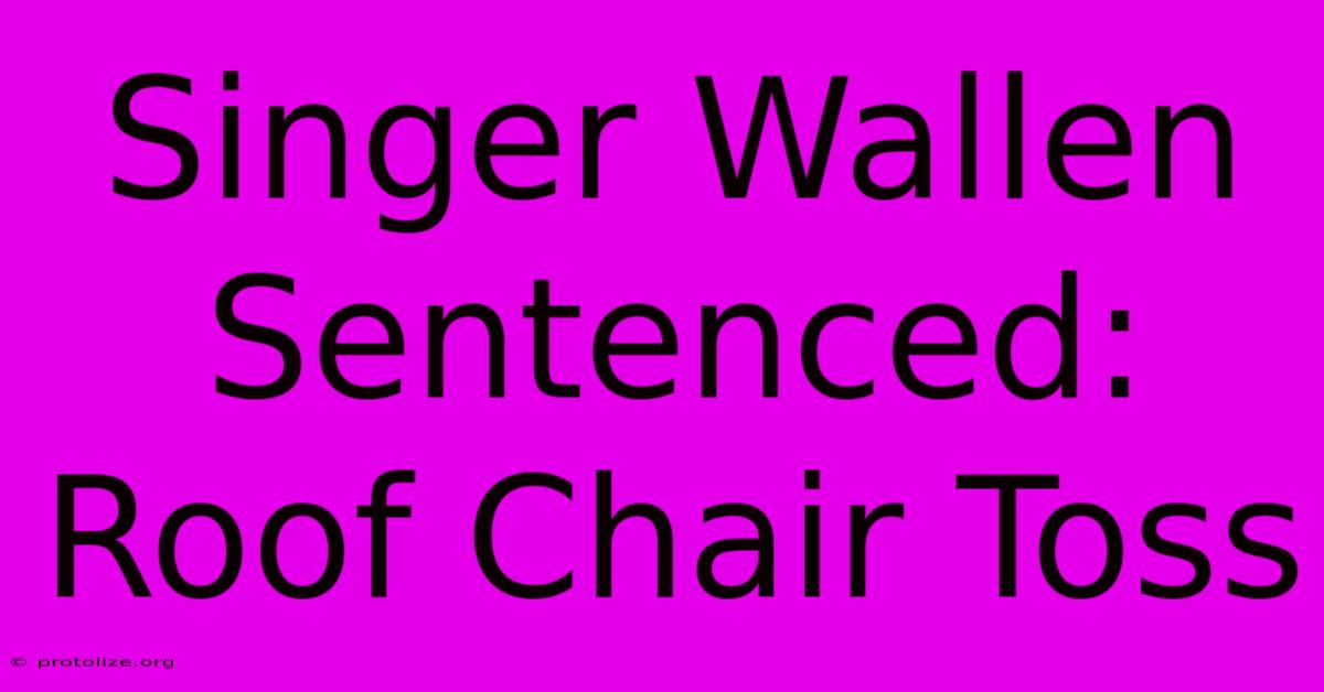 Singer Wallen Sentenced: Roof Chair Toss