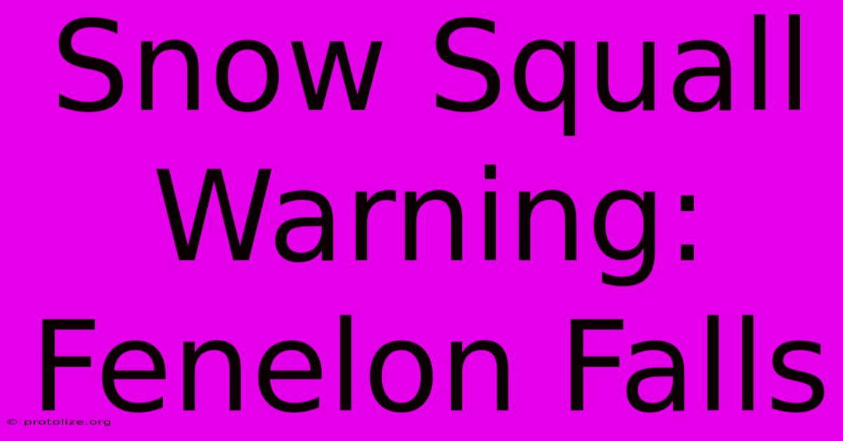 Snow Squall Warning: Fenelon Falls Snow Squall Warning: Fenelon Falls