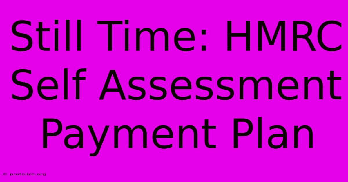 Still Time: HMRC Self Assessment Payment Plan Still Time: HMRC Self Assessment Payment Plan