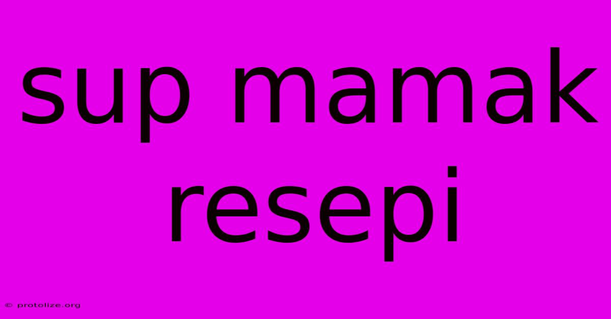 Sup Mamak Resepi