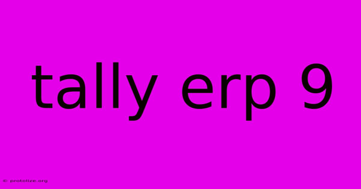 Tally Erp 9
