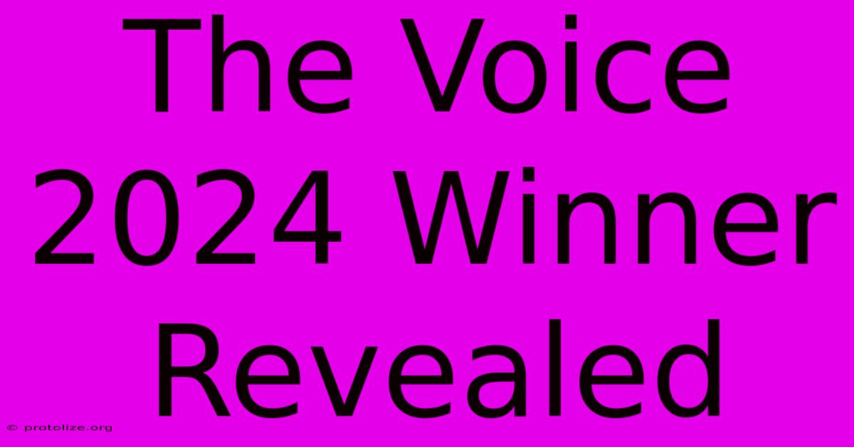 The Voice 2024 Winner Revealed The Voice 2024 Winner Revealed
