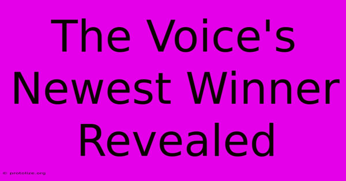 The Voice's Newest Winner Revealed The Voice's Newest Winner Revealed