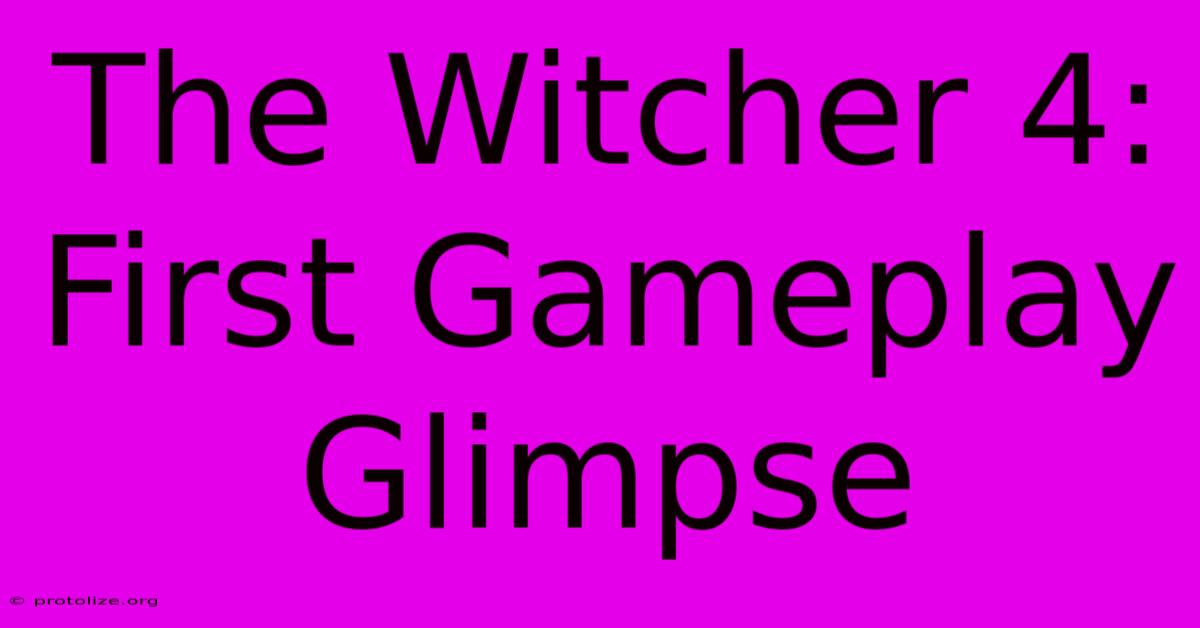 The Witcher 4: First Gameplay Glimpse