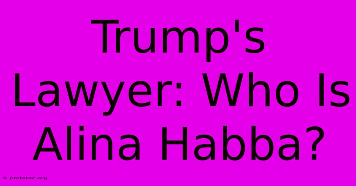 Trump's Lawyer: Who Is Alina Habba?