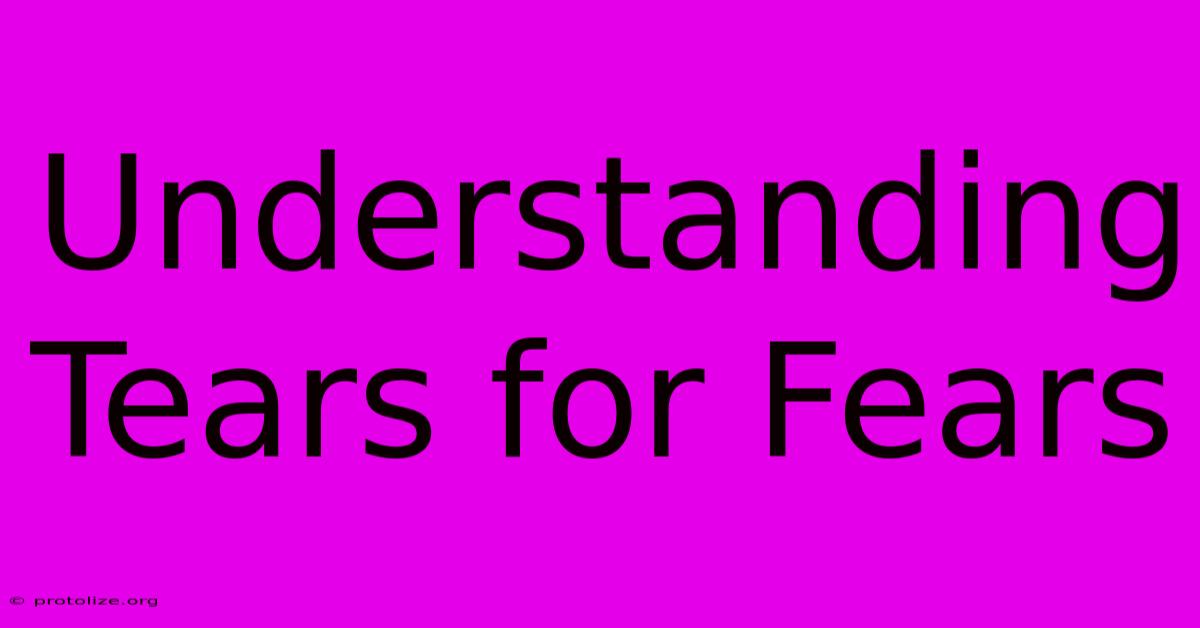 Understanding Tears For Fears Understanding Tears For Fears