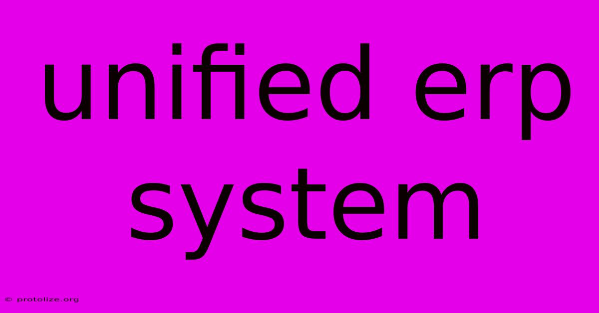 Unified Erp System