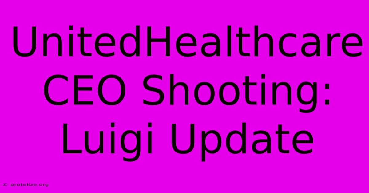 UnitedHealthcare CEO Shooting: Luigi Update