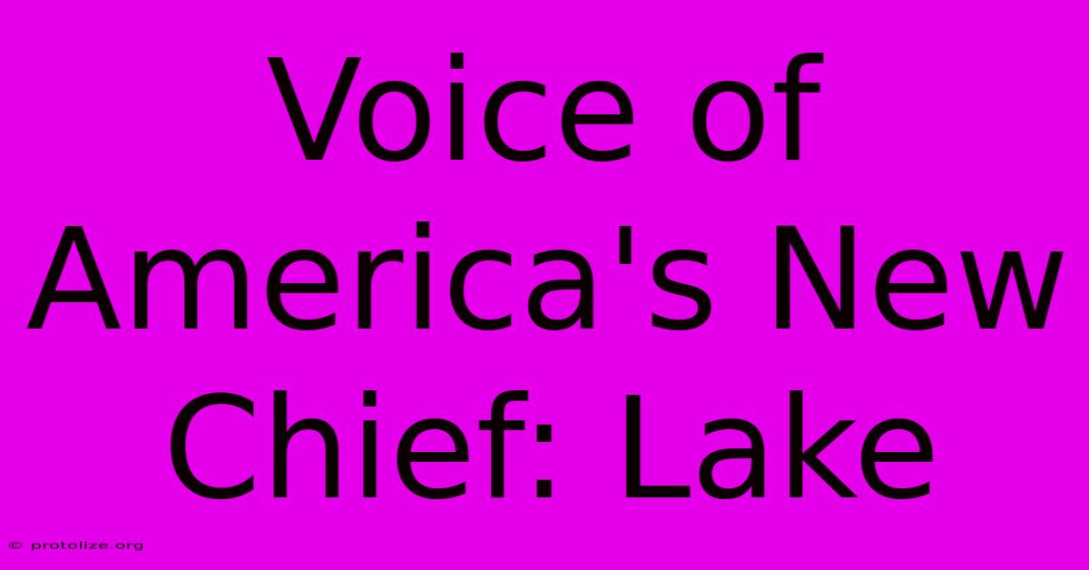 Voice Of America's New Chief: Lake Voice Of America's New Chief: Lake