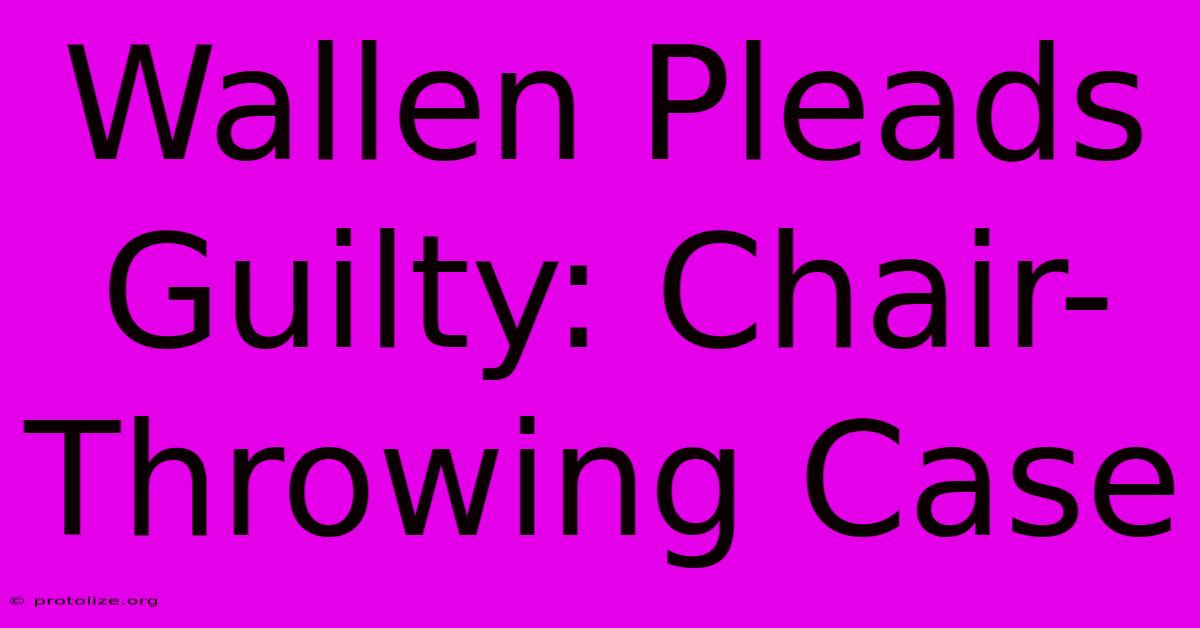Wallen Pleads Guilty: Chair-Throwing Case