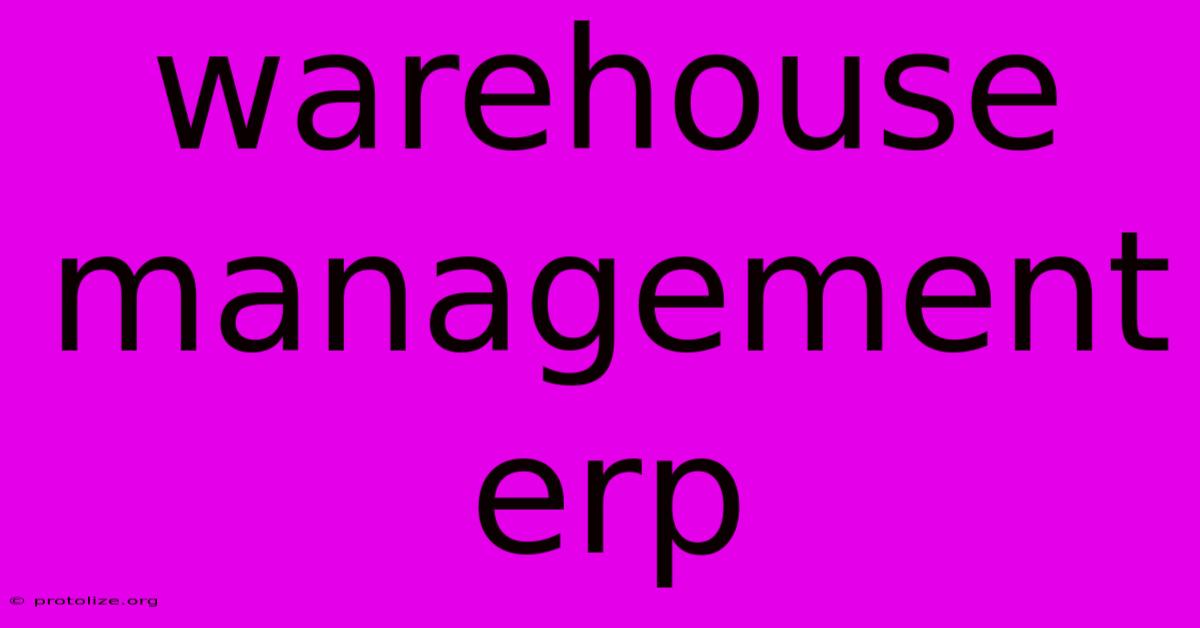 Warehouse Management Erp Warehouse Management Erp