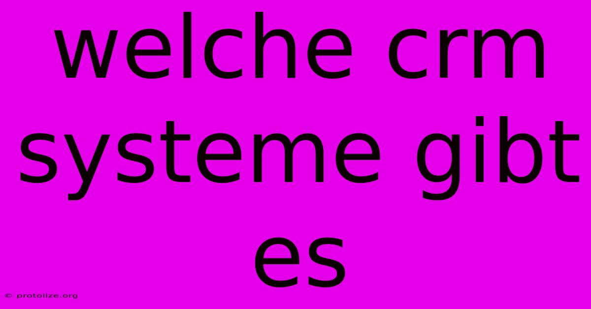 Welche Crm Systeme Gibt Es Welche Crm Systeme Gibt Es