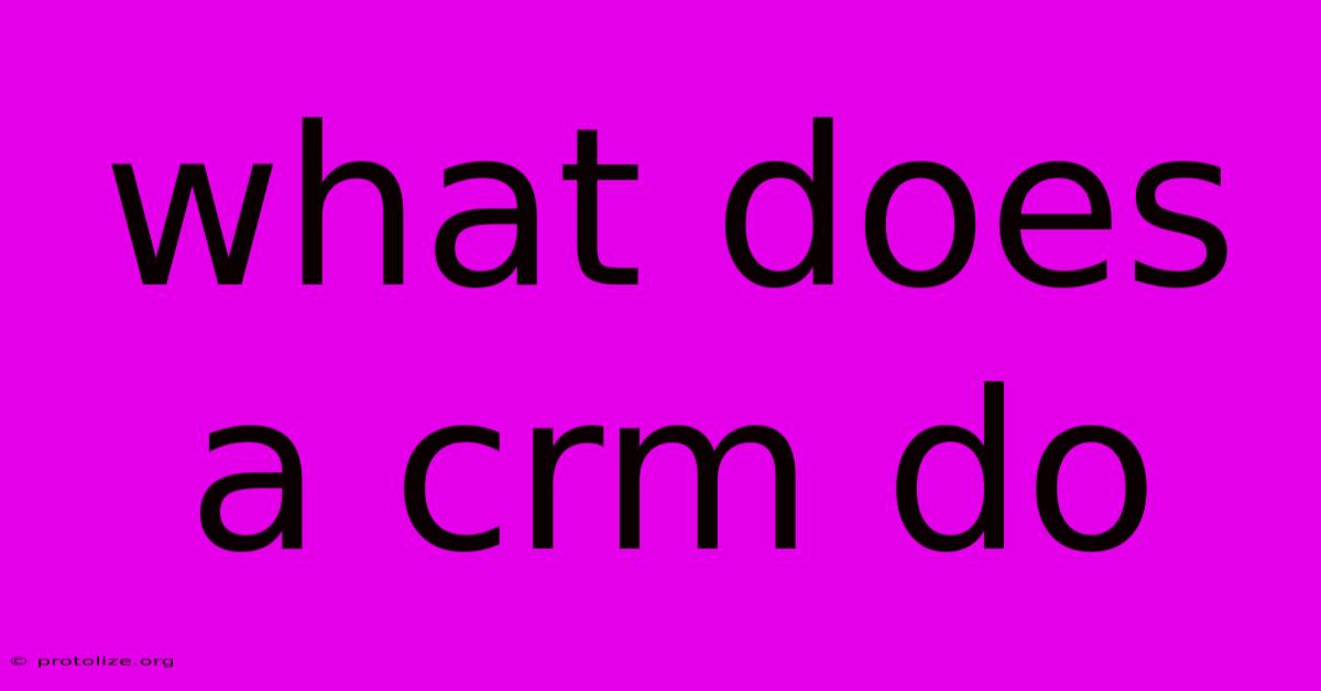 What Does A Crm Do What Does A Crm Do
