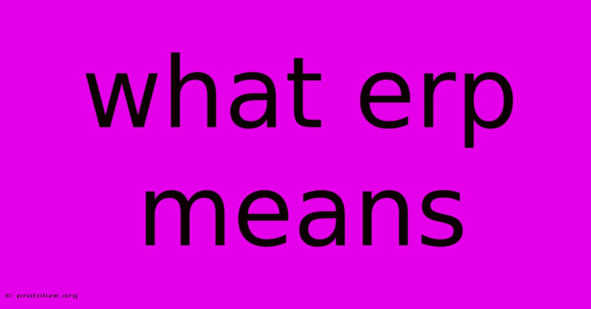 What Erp Means What Erp Means