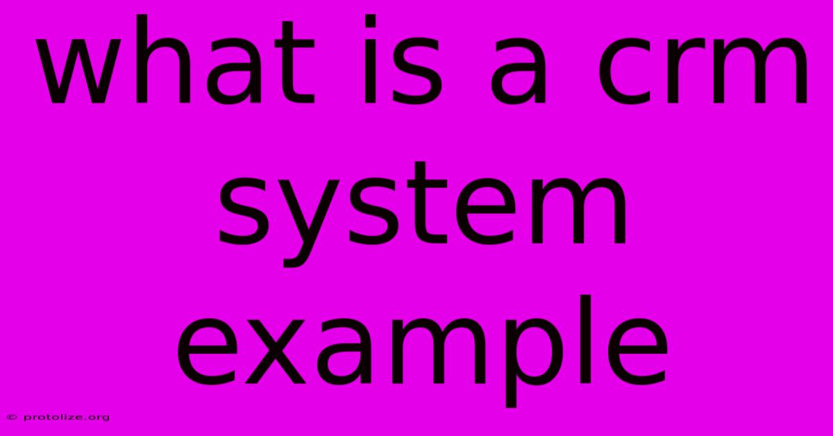 What Is A Crm System Example