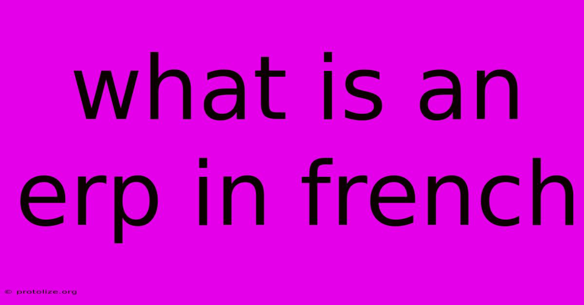 What Is An Erp In French