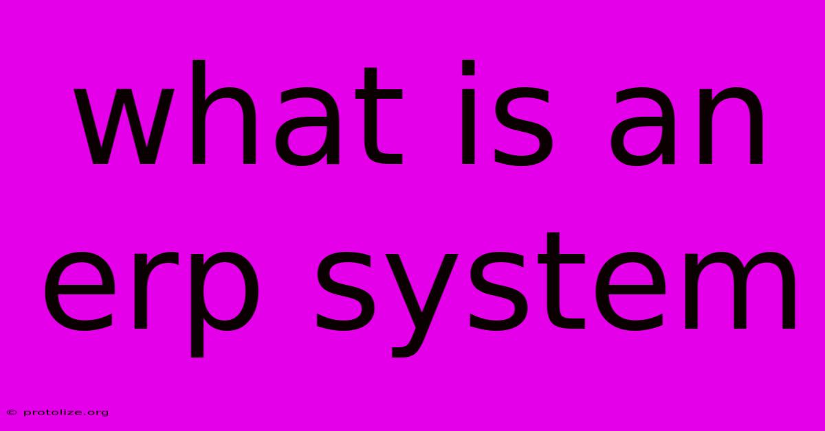 What Is An Erp System What Is An Erp System