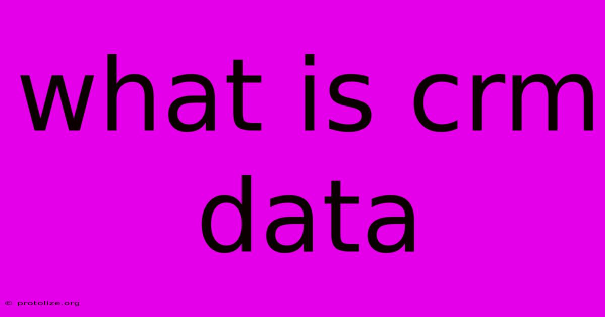 What Is Crm Data