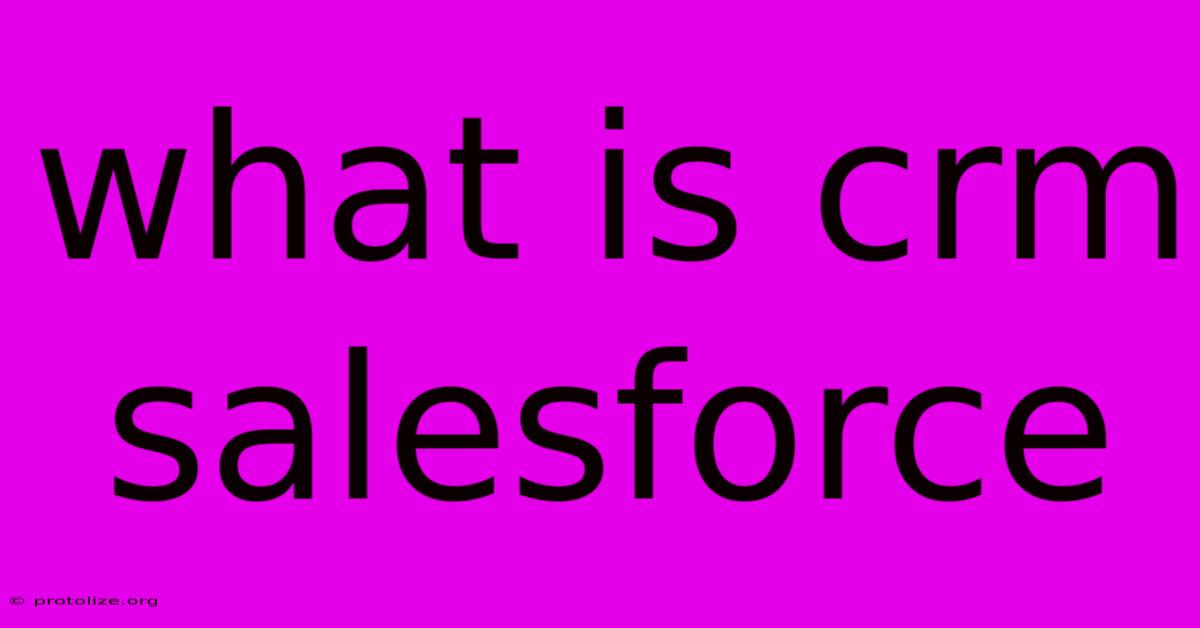 What Is Crm Salesforce What Is Crm Salesforce