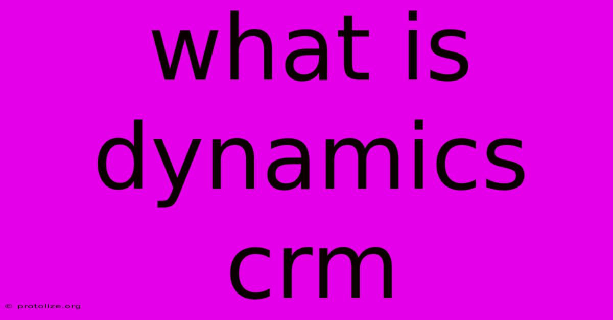 What Is Dynamics Crm