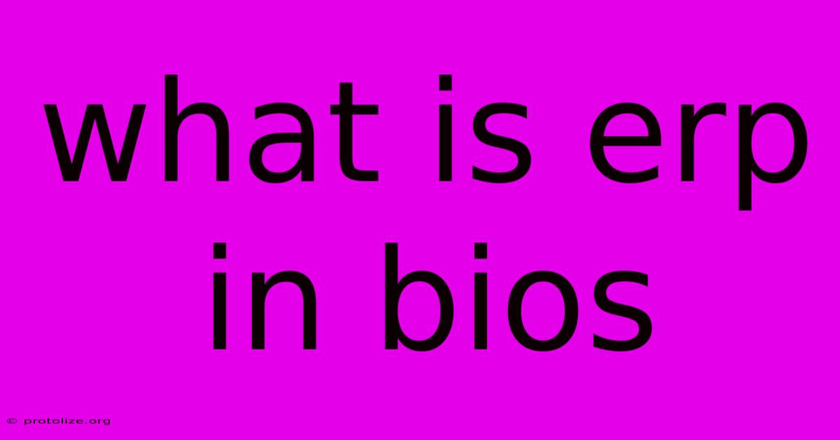 What Is Erp In Bios