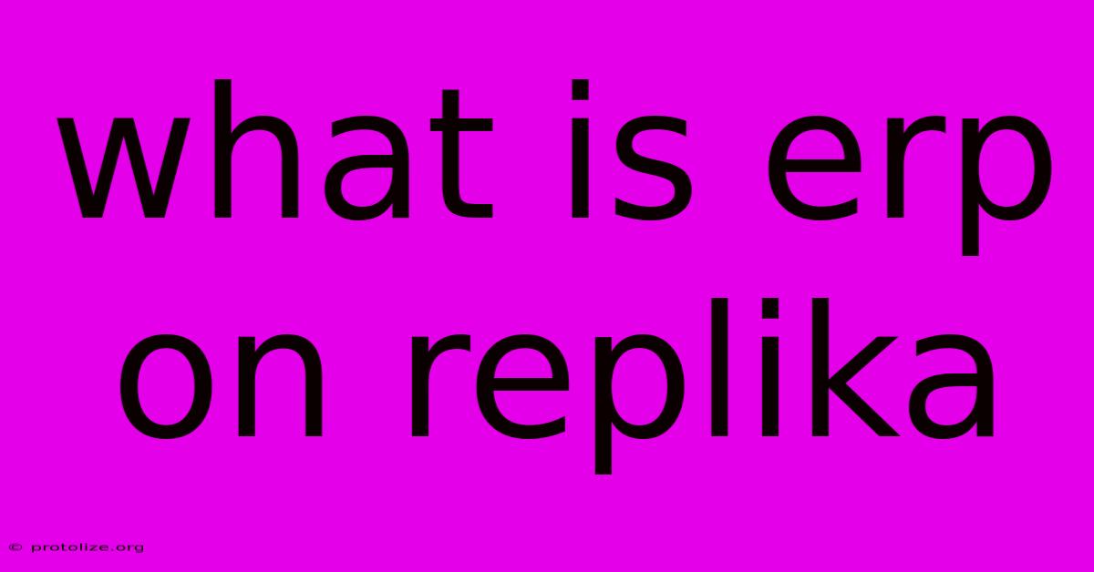 What Is Erp On Replika
