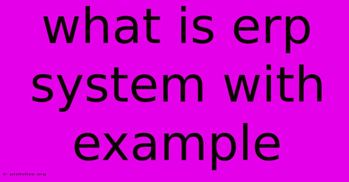 What Is Erp System With Example What Is Erp System With Example