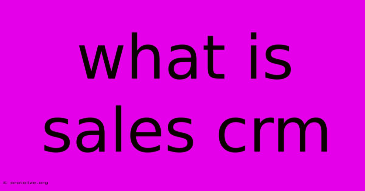 What Is Sales Crm What Is Sales Crm