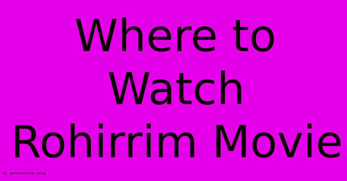 Where To Watch Rohirrim Movie