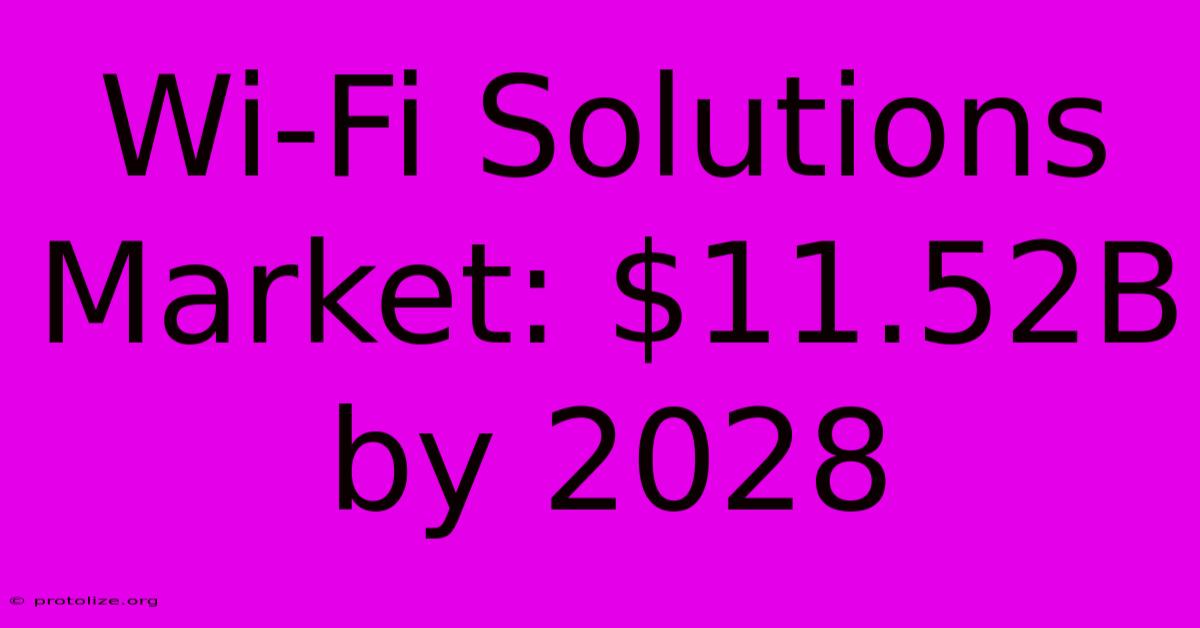 Wi-Fi Solutions Market: $11.52B By 2028