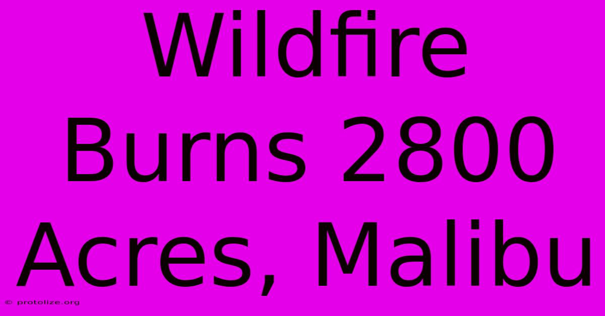 Wildfire Burns 2800 Acres, Malibu Wildfire Burns 2800 Acres, Malibu