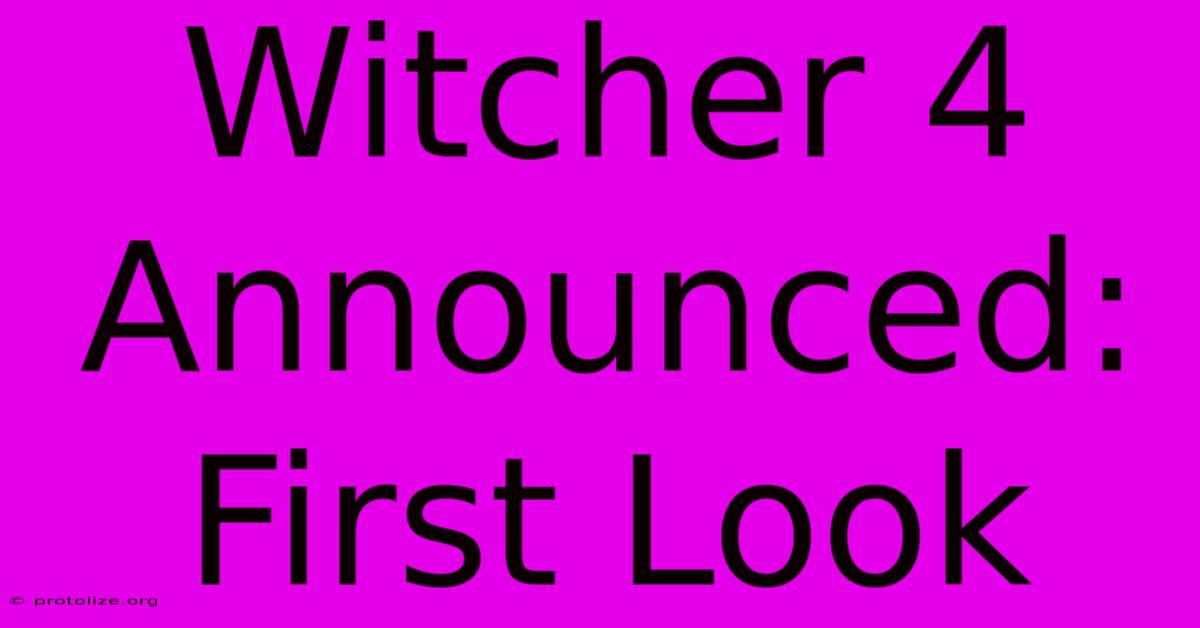 Witcher 4 Announced: First Look Witcher 4 Announced: First Look