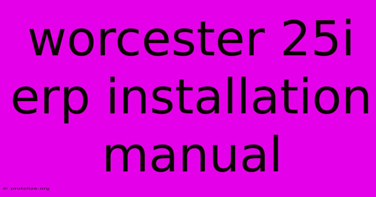 Worcester 25i Erp Installation Manual Worcester 25i Erp Installation Manual