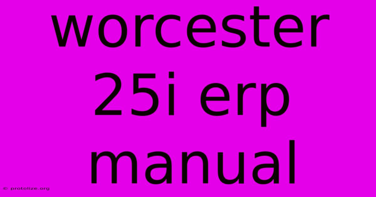 Worcester 25i Erp Manual Worcester 25i Erp Manual