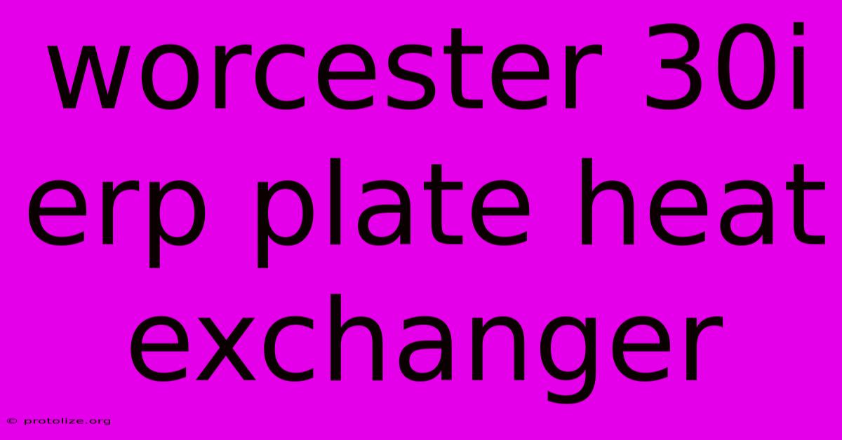 Worcester 30i Erp Plate Heat Exchanger