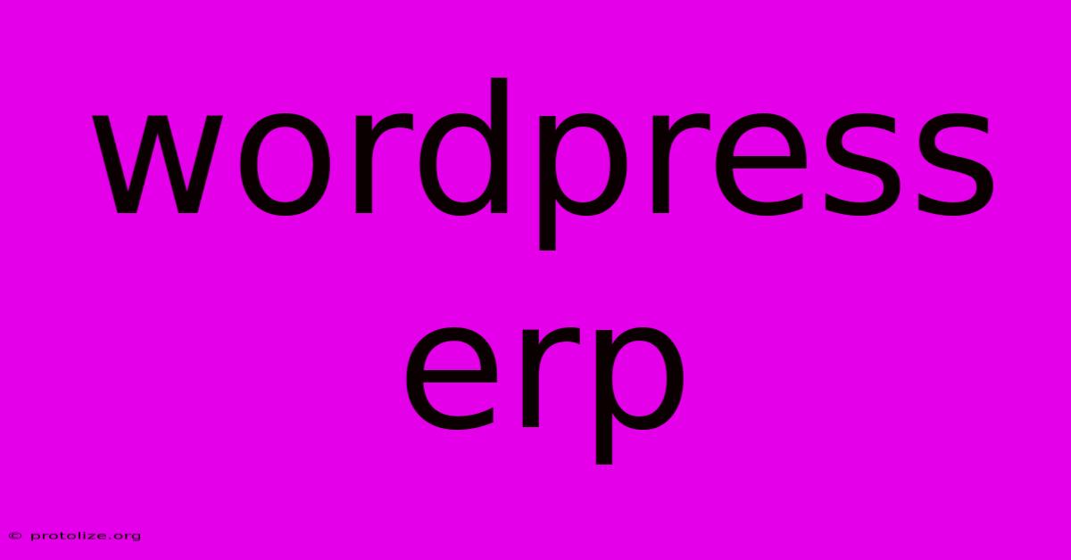 Wordpress Erp