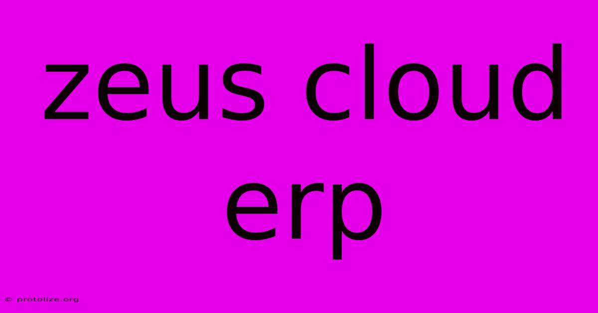 Zeus Cloud Erp Zeus Cloud Erp