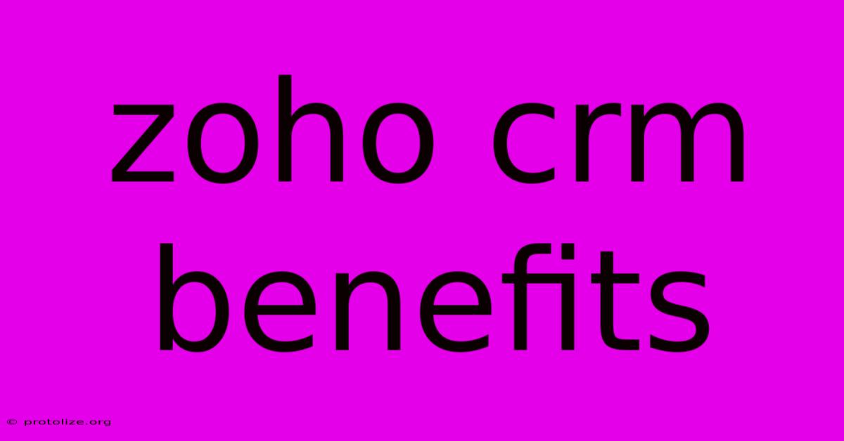 Zoho Crm Benefits